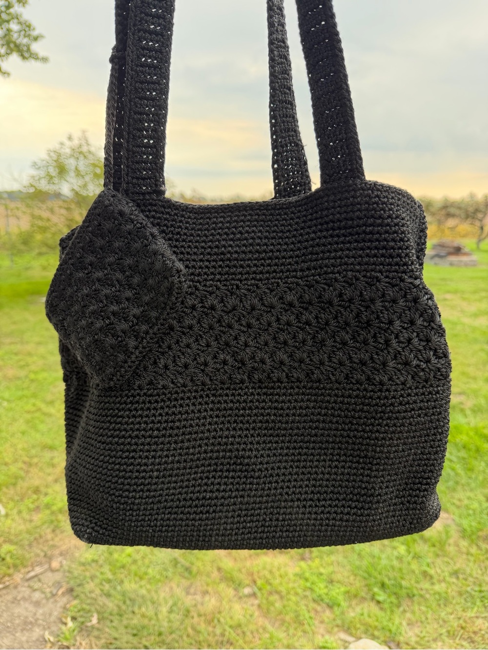 90s Worthington Black crochet bag